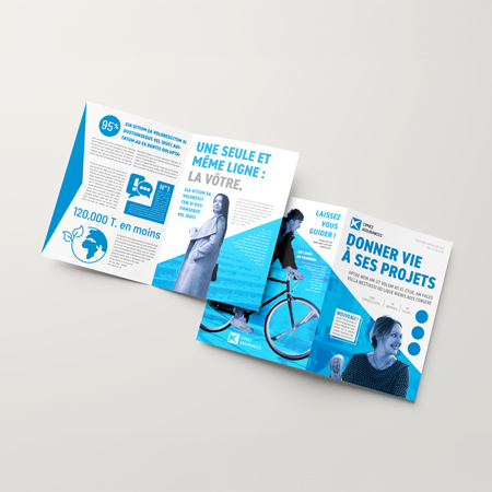 Dépliant 2 volets – l’essentiel de votre message sur un support plié en deux. Depliant 2 volets