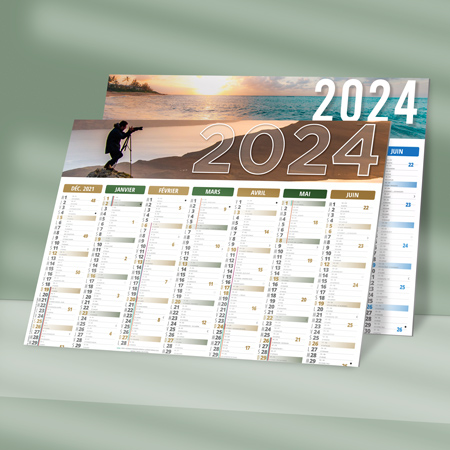 Calendrier bancaire 2024, entreprise, imprimerie Nice