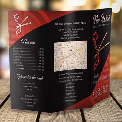 Impression carte de restaurant