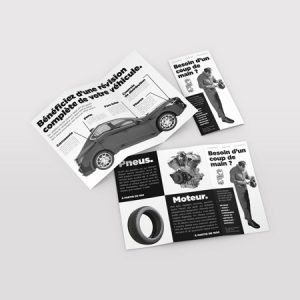 Dépliant 3 volets noir et blanc