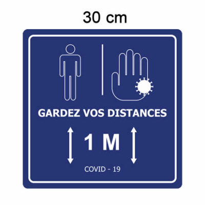 Sticker sol carré de distanciation covid-19