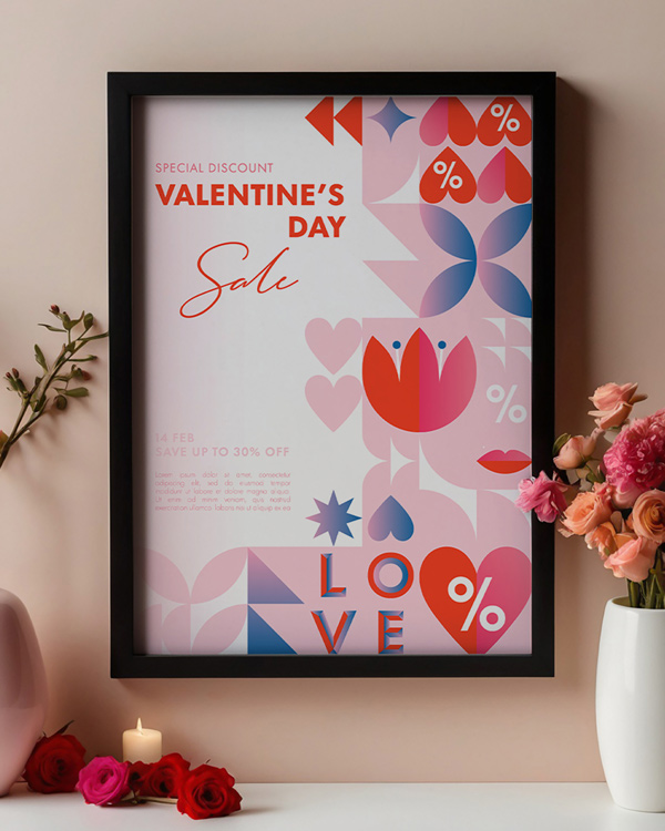 Affiche personnalisée pour votre saint valentin
