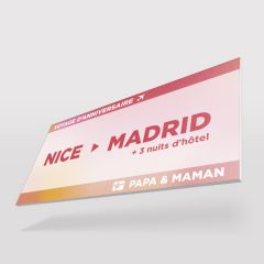 Billet d'avion personnalisé