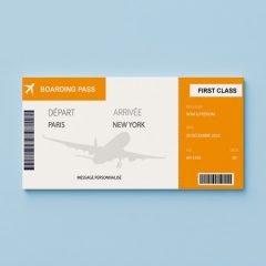 Billet d'avion personnalisable