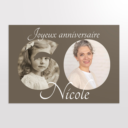 60 ans : un bel âge à célébrer, une vie à fêter Affiche anniversaire 60ans