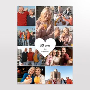 Affiche anniversaire modele photo coeur