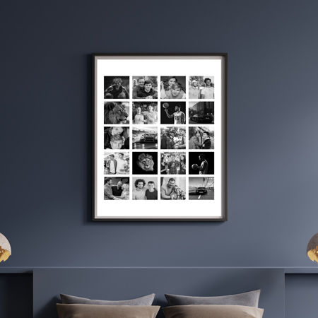 Un portrait intemporel où chaque détail prend vie grâce au charme du noir et blanc. Affiche photo noir et blanc