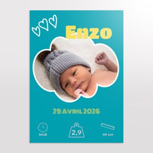 poster de naissance personnalisé