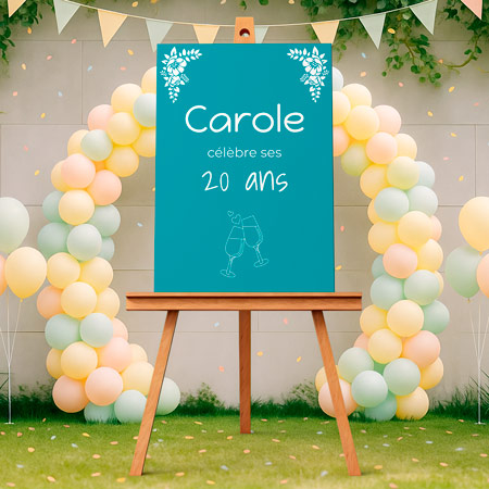 Panneau anniversaire personnalisé en PVC 3 mm — photo, prénom, âge et thème au choix. Panneau anniversaire