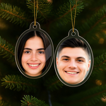 Imprimez vos boules de noël personnalisées sur plexiglas Boule de noël visage