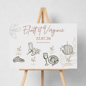 Panneau mariage rectangulaire – M01