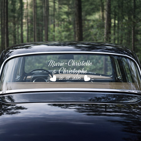 Lettrage voiture mariage