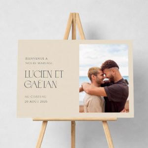 Pancarte mariage avec photo