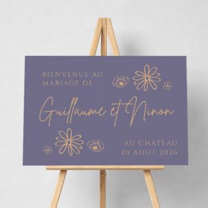 Pancarte mariage violette