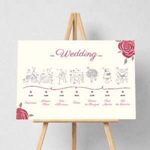 Panneau d’accueil mariage personnalisé